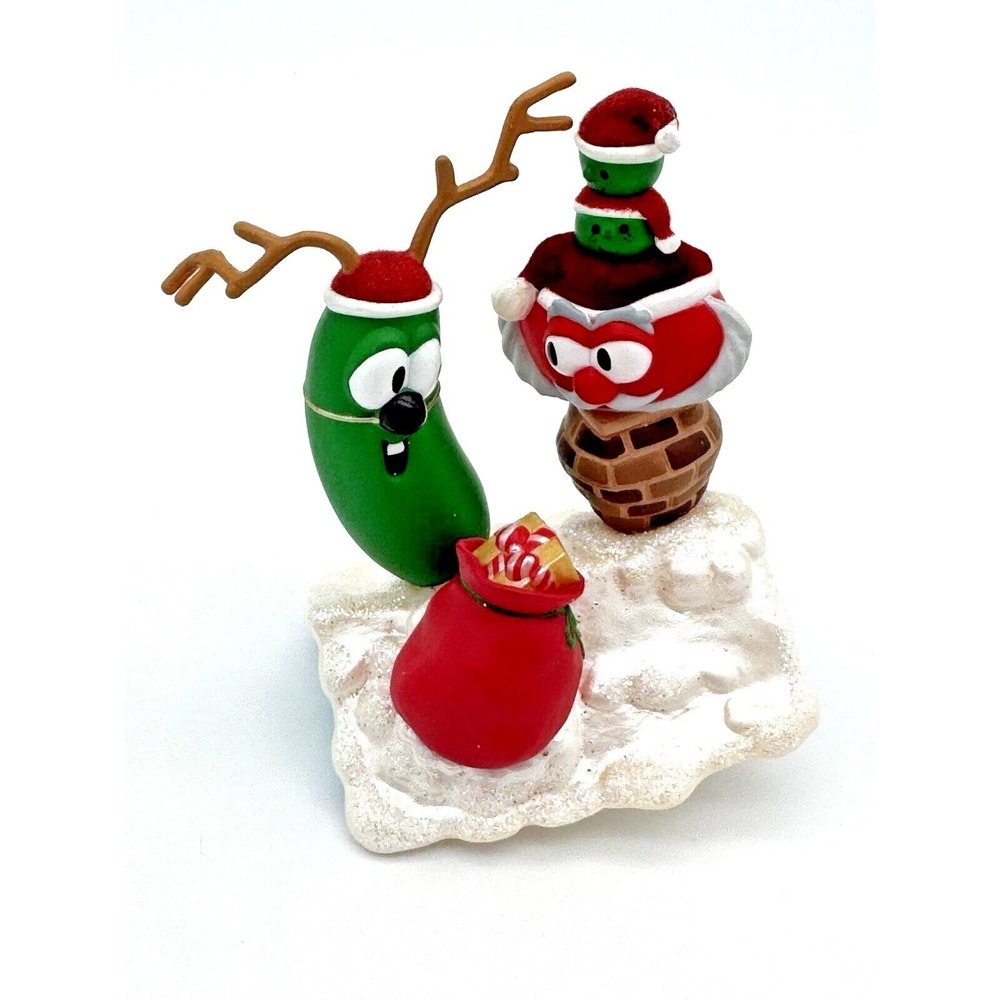 Veggie Tales 2002 Hallmark  "Santa Too Round for the Chimney" Ornament No Box